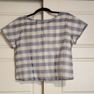 Brooks Brothers Light Blue and White Checkered Blouse
